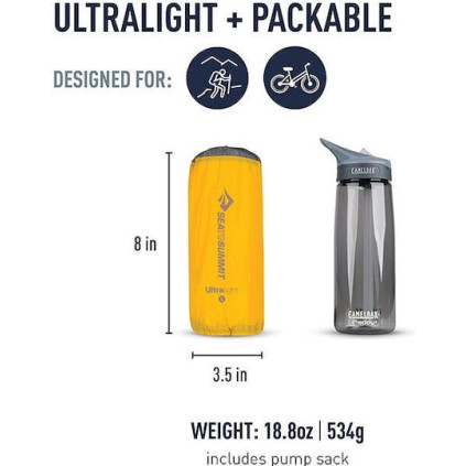 Sea to Summit Ultralight ASC Μονό Υπόστρωμα Camping 198x64cm Κίτρινο