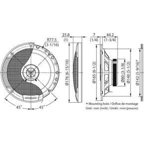 Kenwood KFC-S1766 Σετ Ηχεία Αυτοκινήτου 6.5