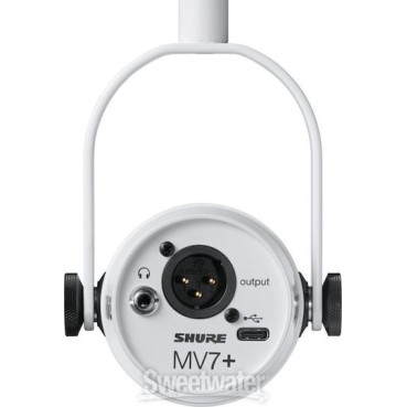 Shure MV7+ Δυναμικό Μικρόφωνο Shock Mounted για Φωνητικά σε Λευκό Χρώμα