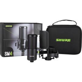 Shure SM4 Kit Ασύρματο Πυκνωτικό Μικρόφωνο Επιτραπέζιο για Φωνητικά Περιλαμβάνει shockmount, detachable magnetic pop filter, and a zipper carrying case