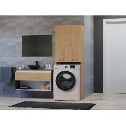 Topeshop Pola DD Ντουλάπι Μπάνιου Πλυντηρίου 64x30x183cm Oak