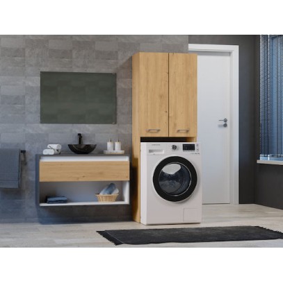 Topeshop Pola DD Ντουλάπι Μπάνιου Πλυντηρίου 64x30x183cm Oak