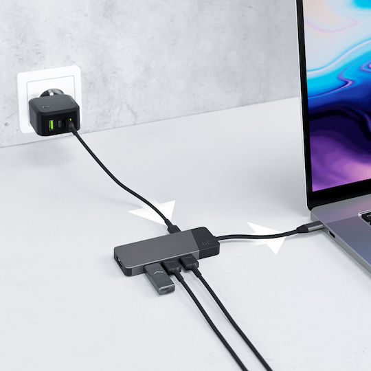 Green Cell HUBGC01 USB-C Docking Station με HDMI PD Γκρι