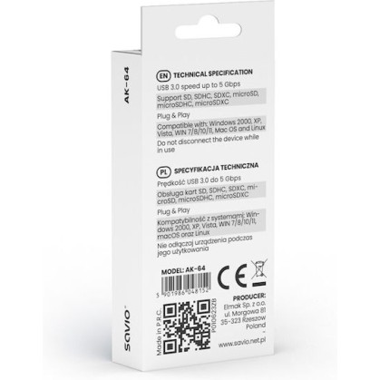 Savio Card Reader USB 3.0 για SD ()