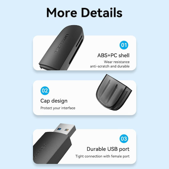 Vention Card Reader USB 3.0 για SD/microSD