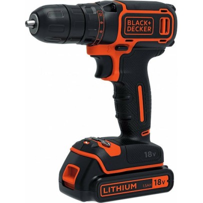 Black & Decker Δραπανοκατσάβιδο Μπαταρίας 18V 1x1.5Ah