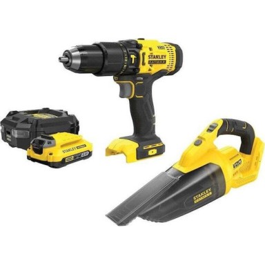 Stanley SFMCK219D1 Σετ Δραπανοκατσάβιδο & Σκουπάκι 18V με 1 Μπαταρία 2Ah