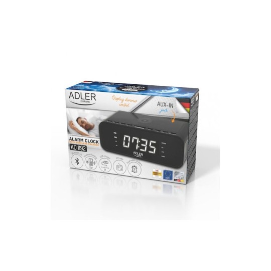 Adler AD 1192B Επιτραπέζιο Ψηφιακό Ρολόι με Ξυπνητήρι, Ραδιόφωνο και Ασύρματη Φόρτιση AD 1192b