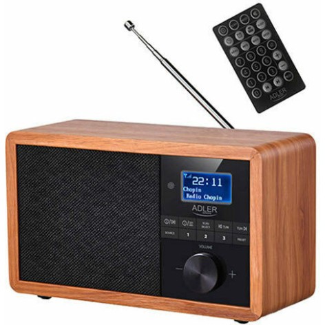 Adler AD1184 Επιτραπέζιο Ραδιόφωνο Ρεύματος DAB+ με Bluetooth και USB Καφέ