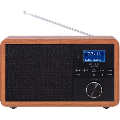 Adler AD1184 Επιτραπέζιο Ραδιόφωνο Ρεύματος DAB+ με Bluetooth και USB Καφέ
