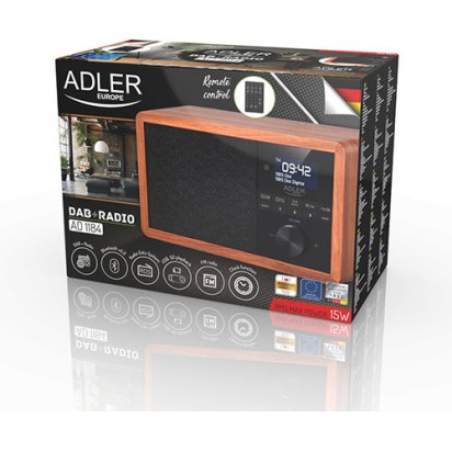 Adler AD1184 Επιτραπέζιο Ραδιόφωνο Ρεύματος DAB+ με Bluetooth και USB Καφέ