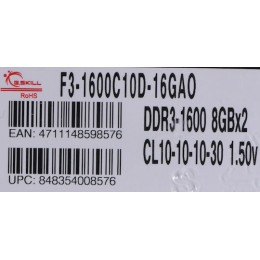 G.Skill Ares DDR3 16GB RAM με 2x8GB Modules και Ταχύτητα 1600 για Desktop