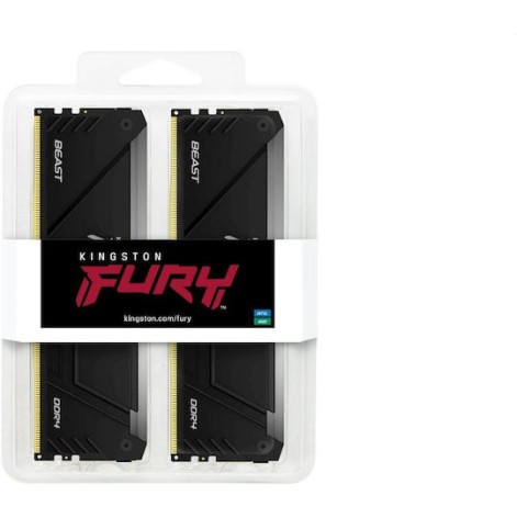 Kingston Fury Beast DDR4 16GB RAM με 2x8GB Modules και Ταχύτητα 3600 για Desktop