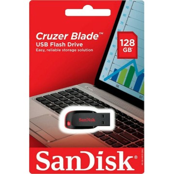 Sandisk Cruzer Blade 128GB USB 2.0 Stick Μαύρο