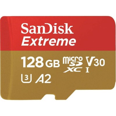 Sandisk Extreme microSDXC 128GB U3 V30 A2 UHS-I 190MB/s με αντάπτορα