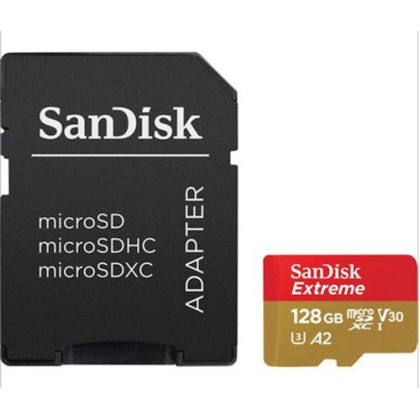 Sandisk Extreme microSDXC 128GB U3 V30 A2 UHS-I 190MB/s με αντάπτορα