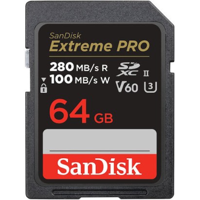 Sandisk Extreme Pro SDXC 64GB U3 V60 UHS-II 280MB/s
