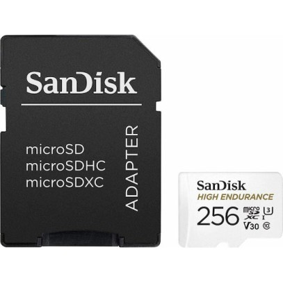 Sandisk High Endurance microSDXC 256GB U3 V30 UHS-I με αντάπτορα