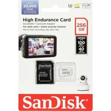 Sandisk High Endurance microSDXC 256GB U3 V30 UHS-I με αντάπτορα
