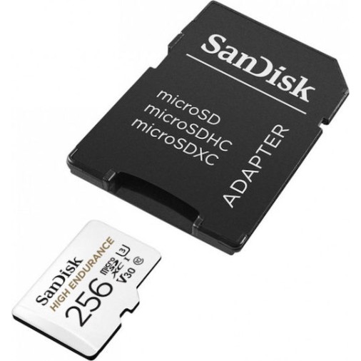 Sandisk High Endurance microSDXC 256GB U3 V30 UHS-I με αντάπτορα