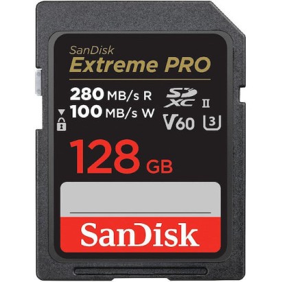 Sandisk Extreme PRO SDXC 128GB U3 V60 UHS-II με αντάπτορα
