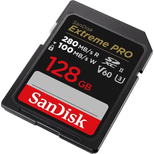 Sandisk Extreme PRO SDXC 128GB U3 V60 UHS-II με αντάπτορα