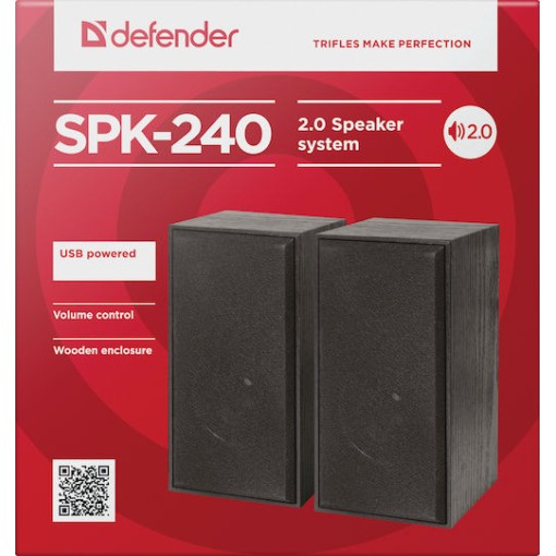 Defender SPK 240 Ηχεία Υπολογιστή 2.0 με Ισχύ 6W σε Μαύρο Χρώμα