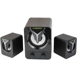 Esperanza EGS107 Ηχεία Υπολογιστή 2.1 με RGB Φωτισμό και Ισχύ 5W Μαύρα