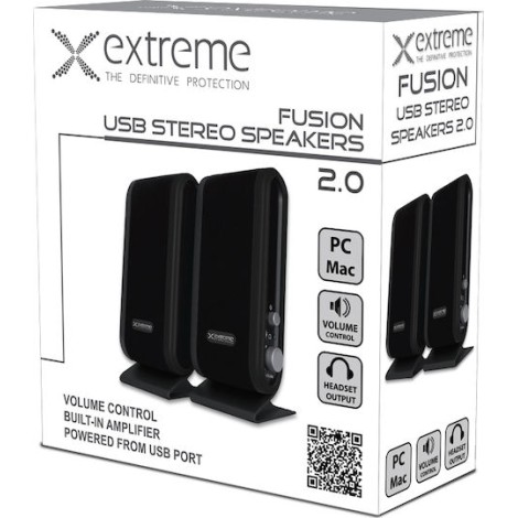 Extreme Networks Fusion ΧP 102 Ηχεία Υπολογιστή 2.0 με Ισχύ 4W σε Μαύρο Χρώμα