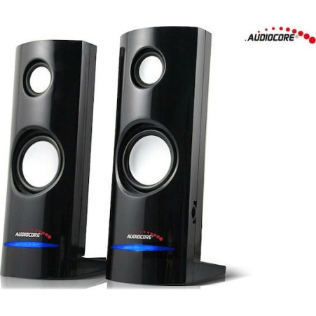 Audiocore Audiocore AC860 Ηχεία Υπολογιστή 2.0 με Ισχύ 8W σε Μαύρο Χρώμα