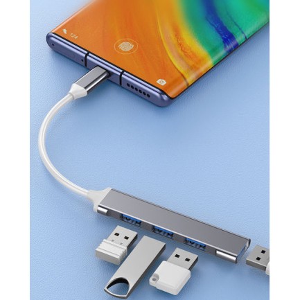 Vakoss Hub 4 Θυρών USB 2.0 με σύνδεση USB-C Ασημί