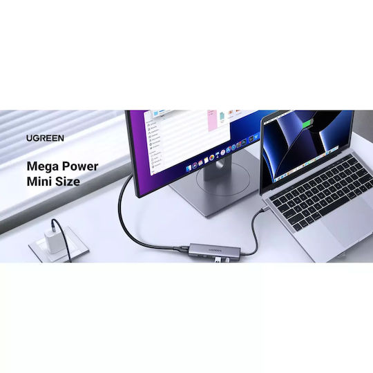 Ugreen CM511 USB-C Docking Station με HDMI 4K PD Γκρι