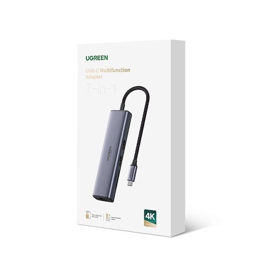 Ugreen CM511 USB-C Docking Station με HDMI 4K PD Γκρι