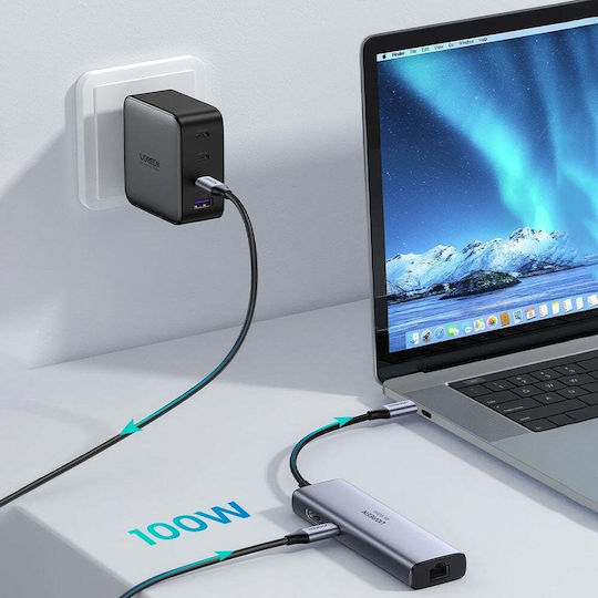 Ugreen CM511 USB-C Docking Station με HDMI 4K PD Γκρι