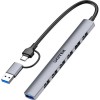 Unitek Hub 7 Θυρών USB 2.0 με σύνδεση USB-A / USB-C Γκρι
