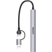 Unitek Hub 7 Θυρών USB 2.0 με σύνδεση USB-A / USB-C Γκρι