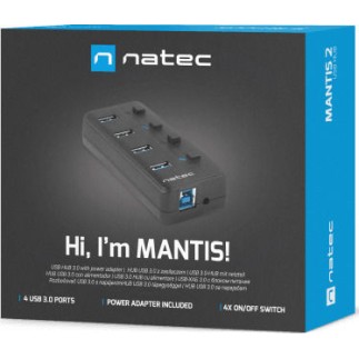 Natec Mantis Hub 4 Θυρών USB 3.0 με σύνδεση USB-A