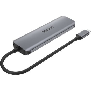 Unitek uHUB P5+ Hub 5 Θυρών USB 3.2 με σύνδεση USB-C Γκρι
