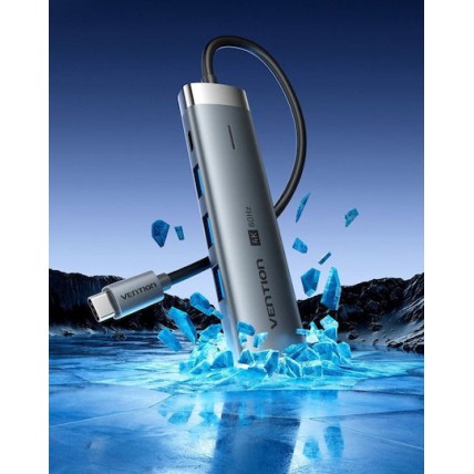 Vention USB-C Docking Station με HDMI 4K PD Γκρι (TGMHB)