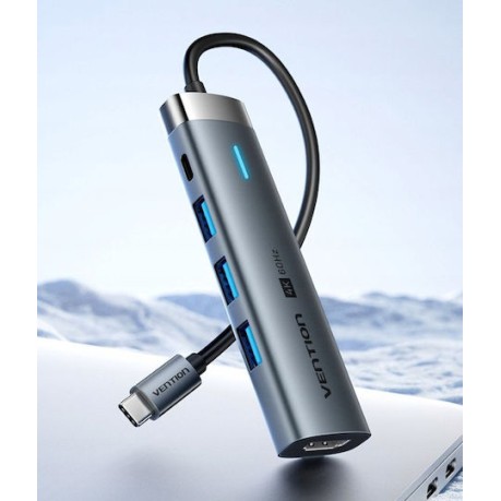 Vention USB-C Docking Station με HDMI 4K PD Γκρι (TGMHB)