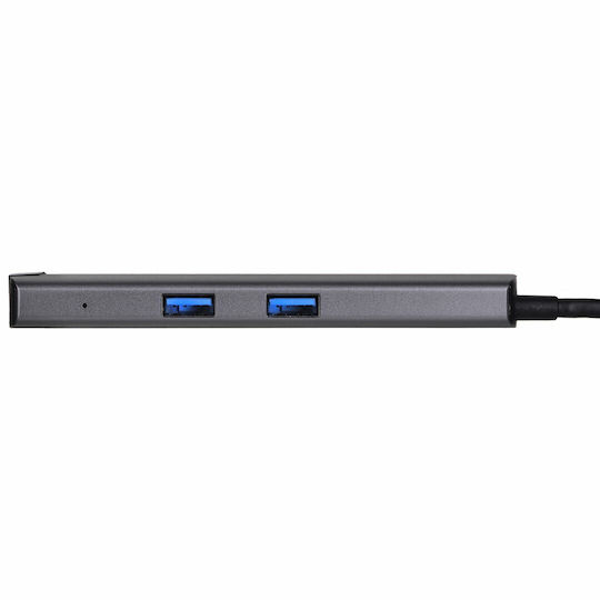 Unitek USB-C / USB-A Docking Station με 4K PD Ethernet Γκρι (H1112F)
