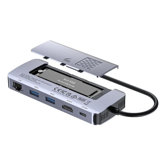 Unitek USB-C Docking Station με HDMI 4K PD Ethernet Γκρι (D1120A01)