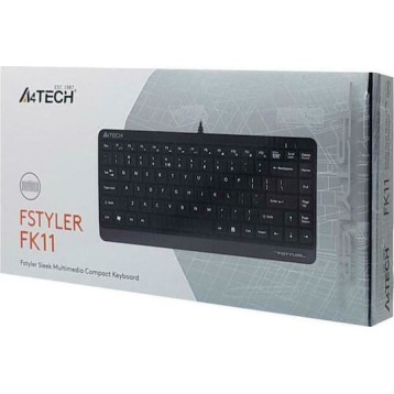 A4Tech FSTYLER FK11 Πληκτρολόγιο Αγγλικό US Γκρι