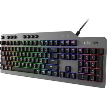 Lenovo Legion K500 Gaming Μηχανικό Πληκτρολόγιο με Outemu Red διακόπτες και RGB φωτισμό (Αγγλικό US) Γκρι