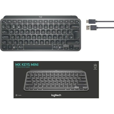 Logitech MX Keys Mini Ασύρματο Bluetooth Πληκτρολόγιο International English Γκρι