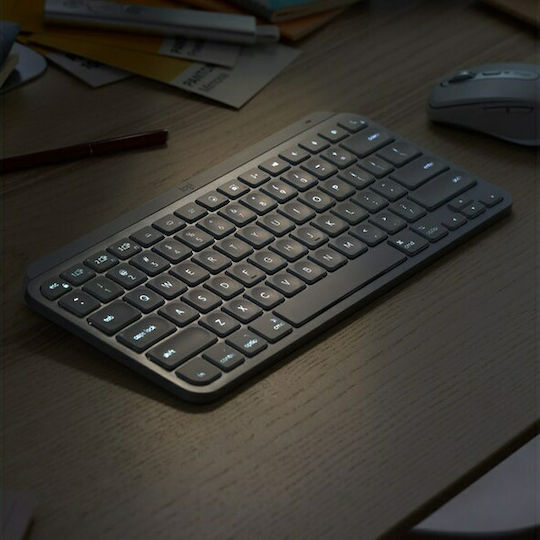 Logitech MX Keys Mini Ασύρματο Bluetooth Πληκτρολόγιο International English Γκρι