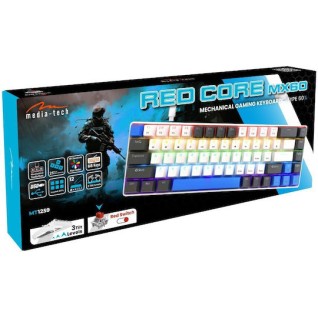 Media-Tech Red Core MX60 Gaming Μηχανικό Πληκτρολόγιο 60% με Cherry MX Red διακόπτες και RGB φωτισμό (International English) Blue/Graphite