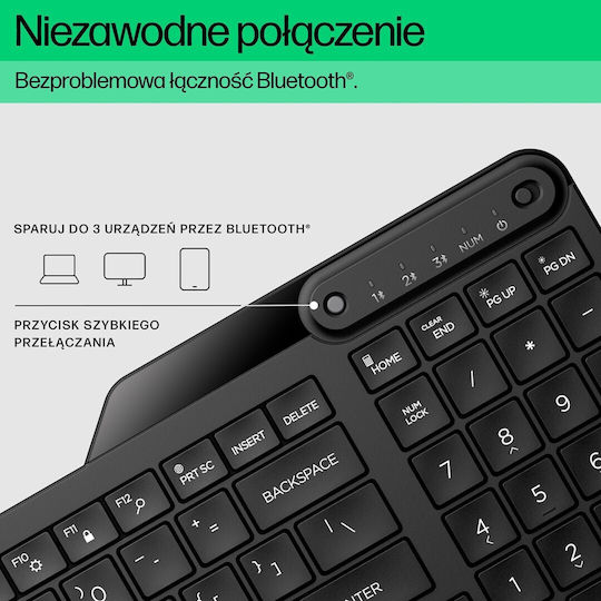 HP 460 Ασύρματο Bluetooth Πληκτρολόγιο Αγγλικό US