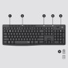 Logitech MK295 Silent Ασύρματο Σετ Πληκτρολόγιο & Ποντίκι Αγγλικό US Γκρι