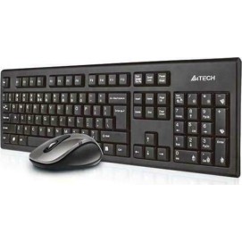 A4Tech Wireless Desktop Padless 7100n Σετ Πληκτρολόγιο & Ποντίκι Αγγλικό UK Λευκό
